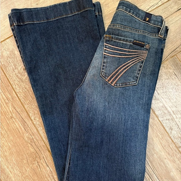7 For All Mankind Dark Blue Boot Cut Jeans